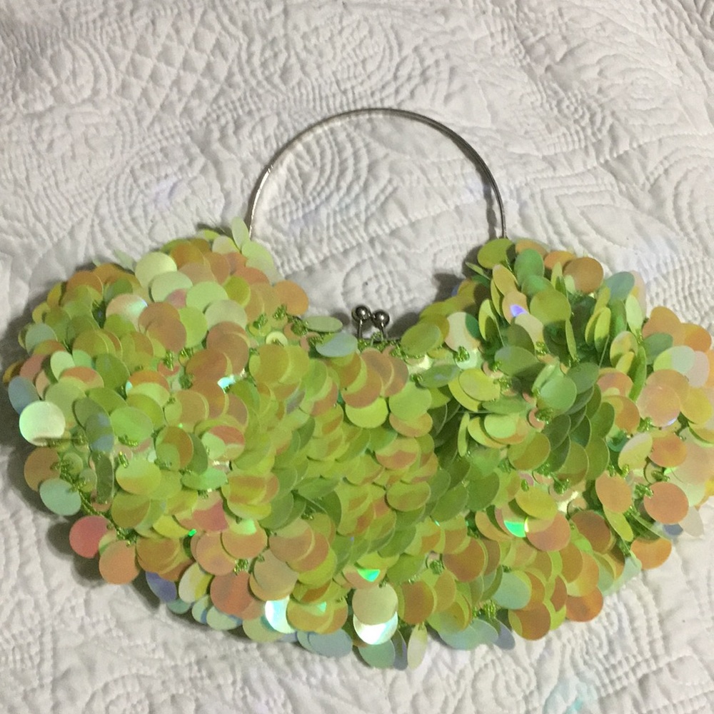 Mint iridescent clutch